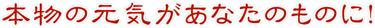 本物の元気があなたのものに!